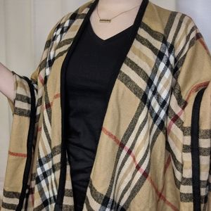 Burberry Print Cape/ Ruana/ Cape Scarf